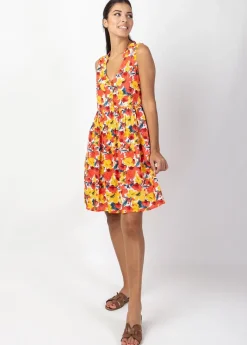 Sale Coton Du Monde Robe courte babydoll ALEXA imprimé floral Flowers Power