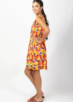 Sale Coton Du Monde Robe courte babydoll ALEXA imprimé floral Flowers Power