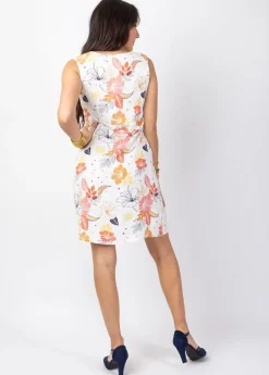 Best Coton Du Monde Robe courte cache cœur chic SHARLA imprimé floral blanc Althea