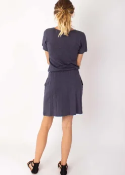 Best Coton Du Monde Robe courte casual en coton SIXTINE ethnique gris bleu Anthracite