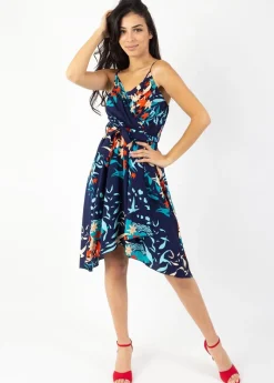 Fashion Coton Du Monde Robe courte chic fines bretelles cache cœur TESSA imprimé japonisant Japan