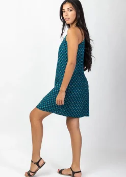 Shop Coton Du Monde Robe courte de plage dos nageur ALOHA imprimé Albizia Bleu