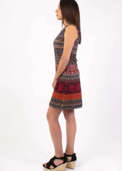 Hot Coton Du Monde Robe courte en coton ADRIANA imprimé ethnique noir 36 Noir