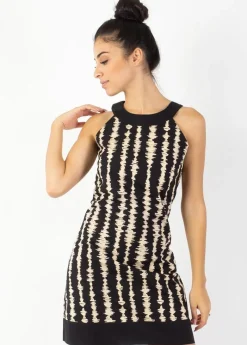 Cheap Coton Du Monde Robe courte en coton CECILIA col rond imprimé africain African Vibes