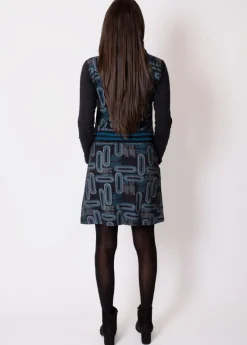 Best Coton Du Monde Robe courte en coton KAMBA imprimé graphique bleu