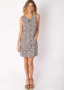 Online Coton Du Monde Robe courte en coton MARLA sans manches imprimé africain 25 Beige