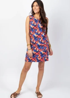 Discount Coton Du Monde Robe courte en coton MARLA sans manches imprimé floral Majorque