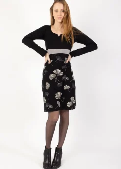 Best Sale Coton Du Monde Robe courte en coton SURYA imprimé Ginkgo