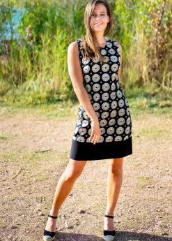 Flash Sale Coton Du Monde Robe courte en coton TATIANA imprimé créole 37 Noir