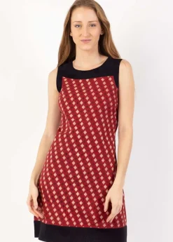 Best Sale Coton Du Monde Robe courte en coton TATIANA imprimé ethnique bordeaux Medina