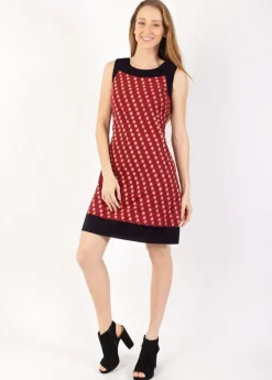 Best Sale Coton Du Monde Robe courte en coton TATIANA imprimé ethnique bordeaux Medina