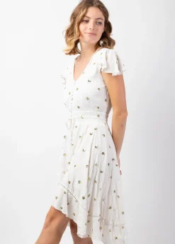 Best Coton Du Monde Robe courte ethnique chic INDIA he Blanc