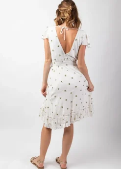 Best Coton Du Monde Robe courte ethnique chic INDIA he Blanc