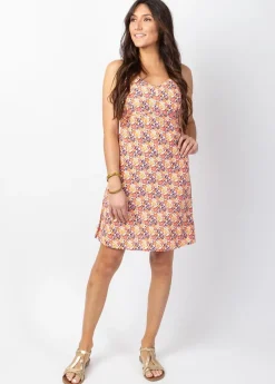 Cheap Coton Du Monde Robe courte fines bretelles BEA imprimé petites fleurs Camélia