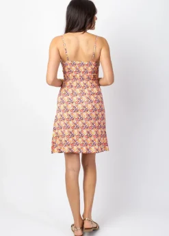 Cheap Coton Du Monde Robe courte fines bretelles BEA imprimé petites fleurs Camélia