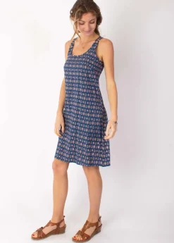 Best Coton Du Monde Robe courte fines bretelles SYLVIA imprimé ethnique marine 29 Marine