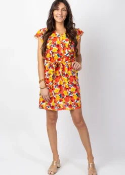 Discount Coton Du Monde Robe courte fluide Vera imprimé fleuri Flowers Power