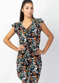 Online Coton Du Monde Robe courte fluide VERA motif tropical Belize