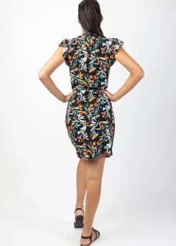 Online Coton Du Monde Robe courte fluide VERA motif tropical Belize