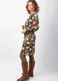 Fashion Coton Du Monde Robe courte hiver droite manches longues LOINA imprimé ethnique chic Arty