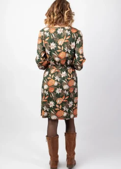 Fashion Coton Du Monde Robe courte hiver droite manches longues LOINA imprimé ethnique chic Arty