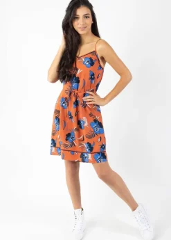 Cheap Coton Du Monde Robe courte légère à fines bretelles ALMA imprimé tropical Hibiscus