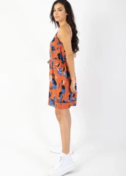 Cheap Coton Du Monde Robe courte légère à fines bretelles ALMA imprimé tropical Hibiscus