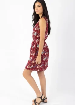 Best Coton Du Monde Robe courte sans manches BIANCA imprimé paon Narcisse