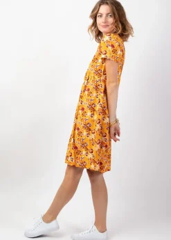 Cheap Coton Du Monde Robe courte été fleurie MAJA coupe ample jaune Joy