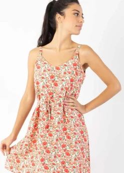 Best Coton Du Monde Robe courte tendance romantique LENA Coquelicot