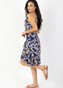 Cheap Coton Du Monde Robe courte volantée fines bretelles MARCIA fleurs de paradis