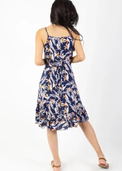 Cheap Coton Du Monde Robe courte volantée fines bretelles MARCIA fleurs de paradis