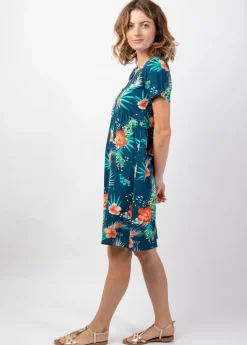 Fashion Coton Du Monde Robe d'été courte fluide MAJA motif fleuri chaleureux Maui