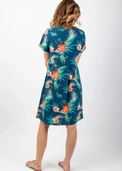 Fashion Coton Du Monde Robe d'été courte fluide MAJA motif fleuri chaleureux Maui