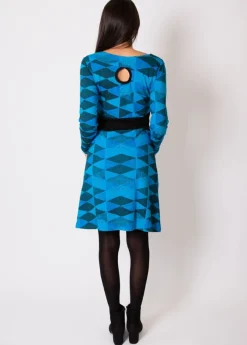 Online Coton Du Monde Robe en coton ceinturée TALAMANCA e Bleu