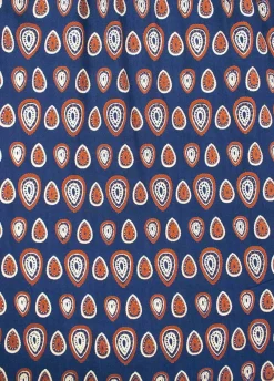 Outlet Coton Du Monde Robe fluide à manches courtes PRECILIA imprimé ethnique marine 29 Marine