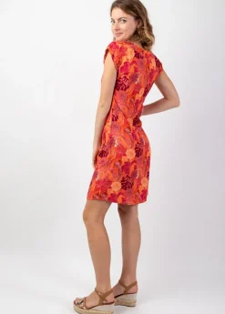 Online Coton Du Monde Robe légère en viscose coton manches courtes ERIKA motif tropical Java