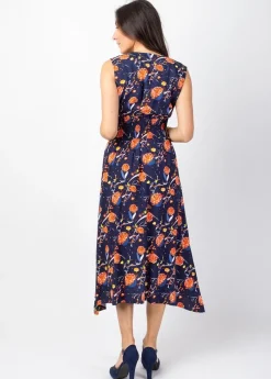 Cheap Coton Du Monde Robe longue asymétrique AMELIA motif fleurs Hanami