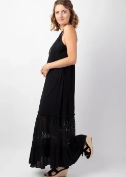 Sale Coton Du Monde Robe longue bohème chic tendance TIARA e Noir