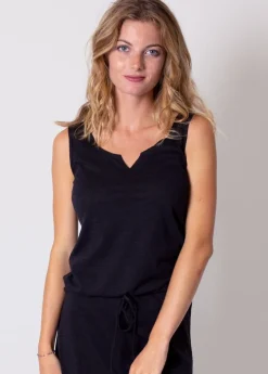 Flash Sale Coton Du Monde Robe longue en coton sans manches NADINE e Noir