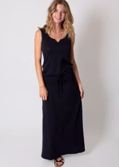 Flash Sale Coton Du Monde Robe longue en coton sans manches NADINE e Noir