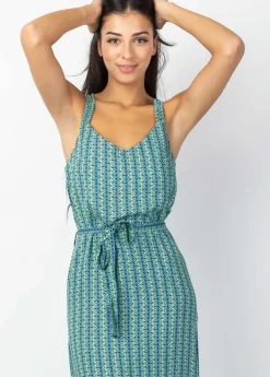 Clearance Coton Du Monde Robe longue ethnique MARISSA imprimé Alize Opal