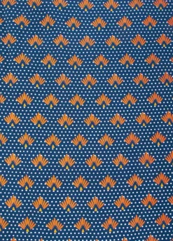 Hot Coton Du Monde Robe longue fendue fines bretelles ALBA motif ethnique bleu 22 Marine