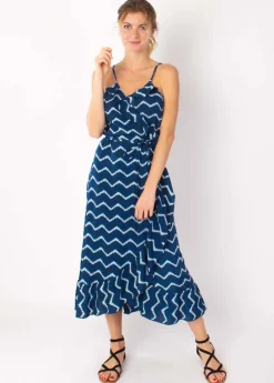 Fashion Coton Du Monde Robe longue fines bretelles SACHA tie and dye marine Tie&Dye Marine