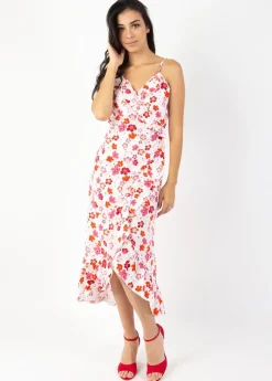 Best Coton Du Monde Robe longue fines bretelles SACHA imprimé fleurs de cerisiers blanc Cherry Blanc