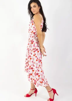 Best Coton Du Monde Robe longue fines bretelles SACHA imprimé fleurs de cerisiers blanc Cherry Blanc