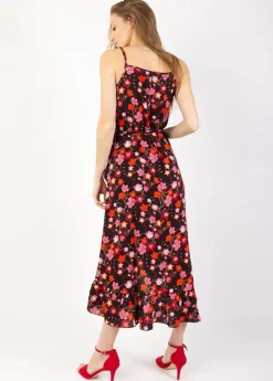 Best Sale Coton Du Monde Robe longue fines bretelles SACHA imprimé fleurs de cerisiers noir Cherry Noir