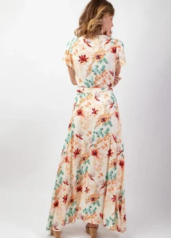 Cheap Coton Du Monde Robe longue fluide cache-coeur SAKURA imprimé fleurs romantique Garden