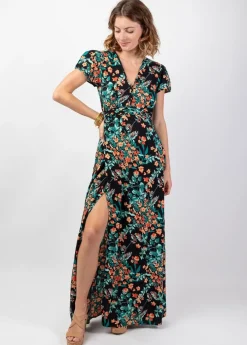 Hot Coton Du Monde Robe longue fluide et légère MARBELLA imprimé fleuri coloré Jaipur