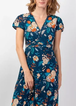 Cheap Coton Du Monde Robe longue fluide et légère MARBELLA imprimé fleuri tendance marine Elixir